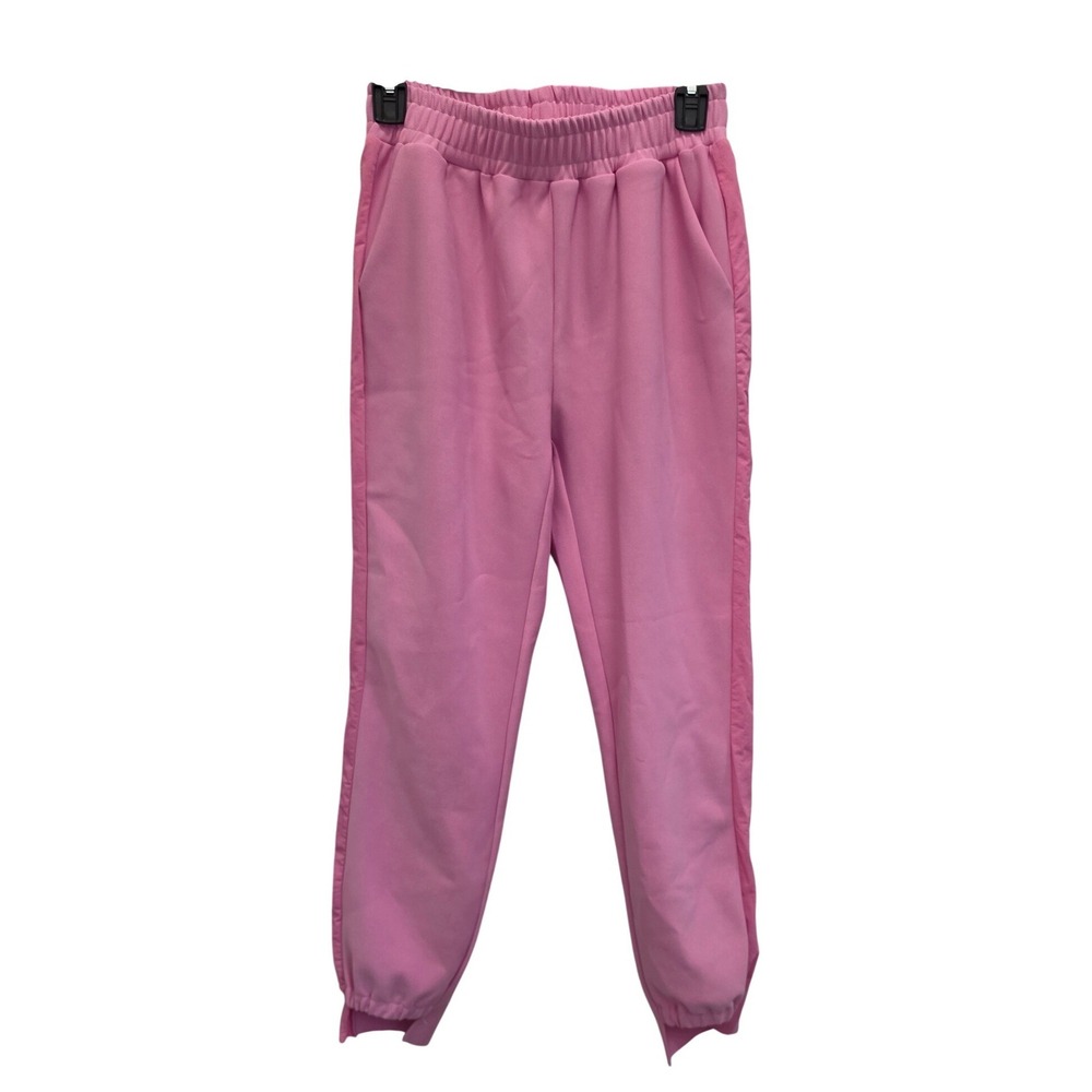 JOH Apparel Katie Crepe Knit Pant Barbie Pink‎ Joggers Women's S Side Stripe
